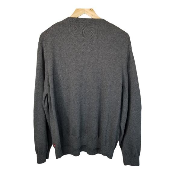 IZOD Sweater 2XL  Men's Fine Gauge Essentials V-Neck Solid Gray - Picture 2 of 9